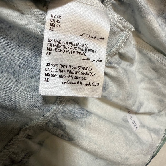 Style & Co Women's 4X Blouse Top Lantern Sleeves Peplum Tie Dye Flared- Plaid - Picture 8 of 12